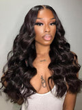 Petaluxe Hair 3 Bundles Brazilian Body Wave With T Part Lace Closure