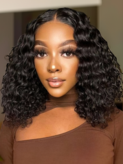 V Part Glueless Water Wave Bob Wig No Leave Out Upgrade U Part Wig