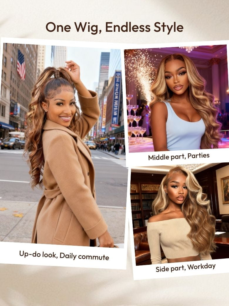 Bye-Bye Knots Wig Pre-Cut 7x5 Glueless Lace & 13x4 Pre Everything Honey Blonde Body Wave Wig