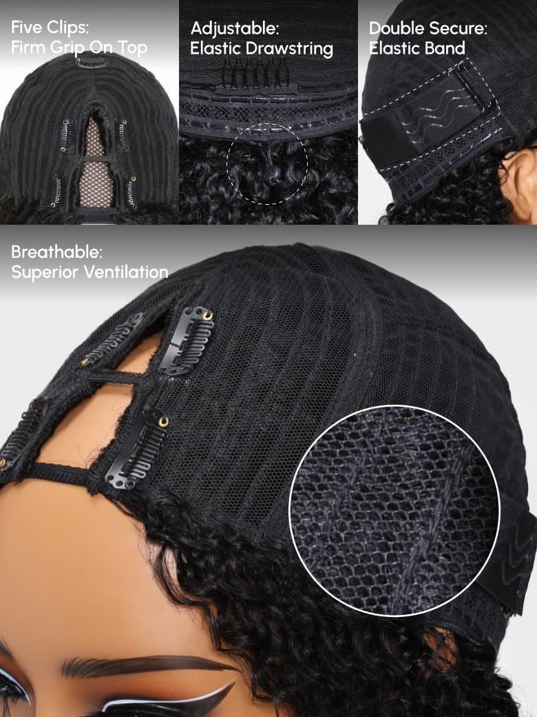 [FB] EasiContour™ V Part Minimal Leave Out Glueless Curly Wig For Workwear Lover