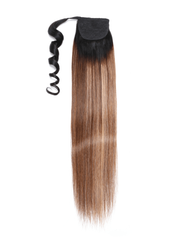 1B/412 Brown Ombre Clip In Straight Ponytail Extension