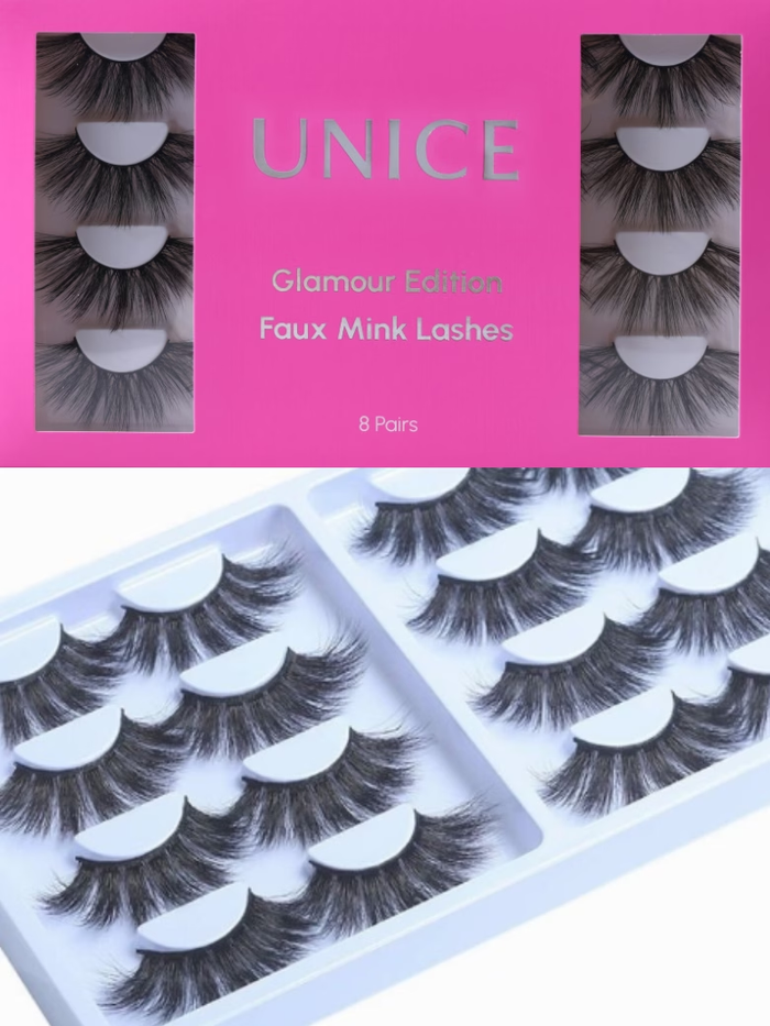 Petaluxe 8 Pairs 3D False Eyelashes Cat Eye Sexy Look Soft Reusable