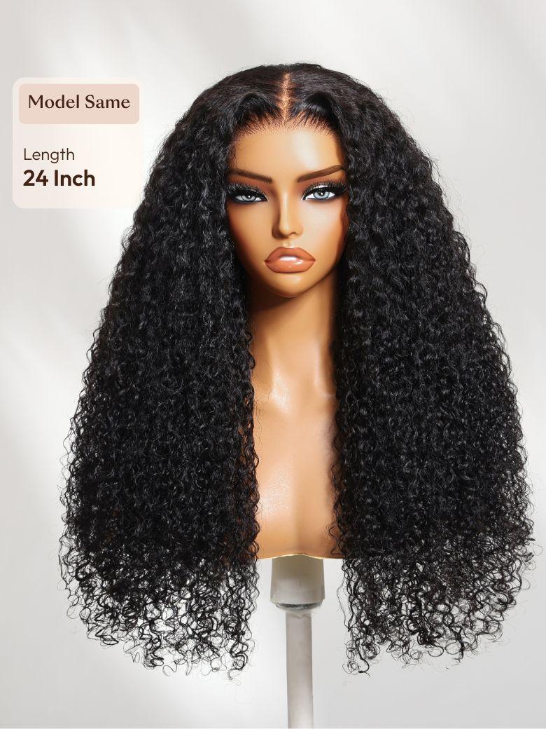 Bye-Bye Knots? 7x5 Lace Black Afro Twist Out Curls 150% Density Wig with Invisi Drawstring