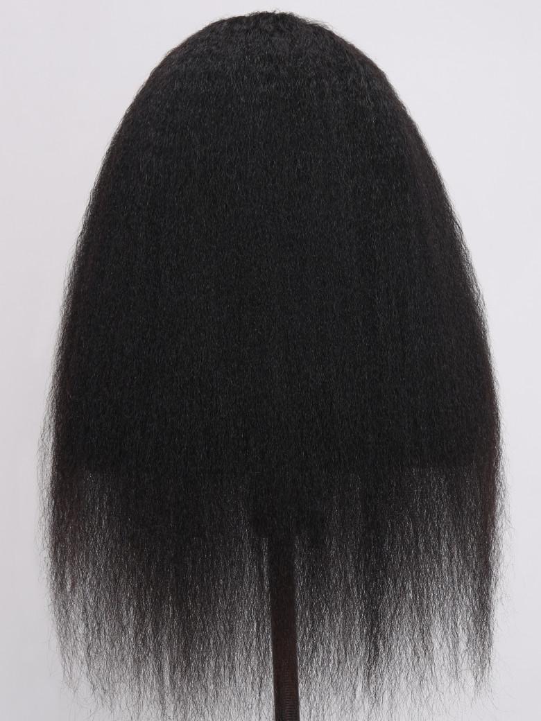 13x4 Pre-Everything Super Secure Black Kinky Straight Wig Real Ear To Ear Pre-Cut & Pre-Pluck &  Pre-Bleached Pre-Everything Wig