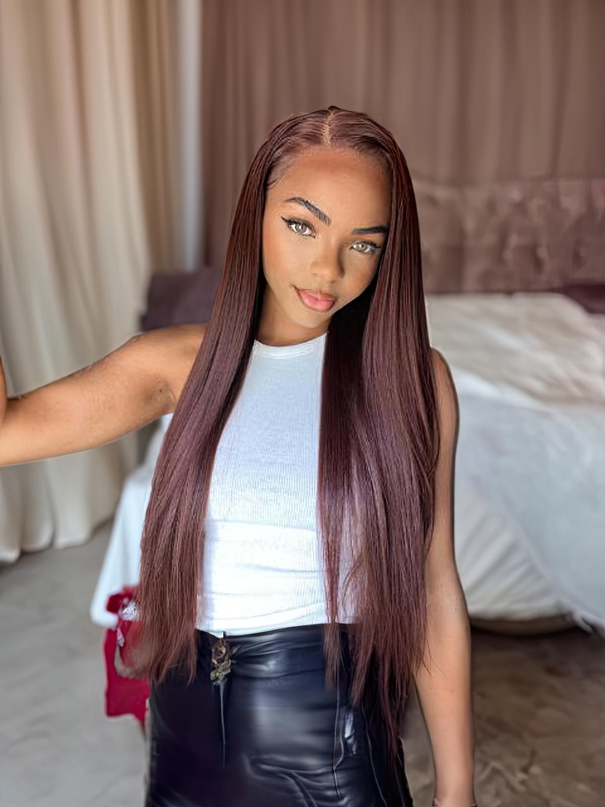 Sheistatiana Approved 13x4 Lace Front Delicious Dark Chocolate Hair Straight Wig