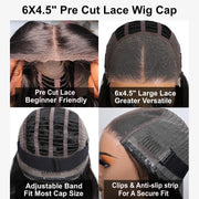 Tiktok Super Sale Put On And Go Pre Cut Lace 6x4.5 Closure Red Brown Curly Quick & Easy Glueless Wig With Breathable Cap Air Wig