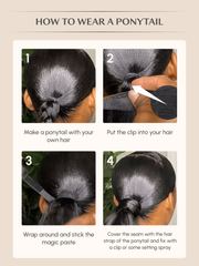 1B/412 Brown Ombre Clip In Straight Ponytail Extension
