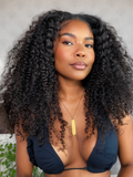 Petaluxe V Part Kinky Curl Wig Upgrade U Part Human Hair Wig Beginner Friendly