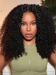 13x4 Pre-Cut Lace Front Super Secure Kinky Curly Wig Real Ear To Ear Pre-Cut & Pre-Pluck & Pre-Bleached Pre-Everything Wig