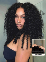 Bye-Bye Knots 7x5 Pre Cut Lace Curly Texture Premium Hair Wig With Finger Coil Ends