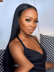 Super Natural V Part Straight Human Hair Glueless 0 Skill Needed Wig