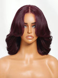 Petaluxe Black Cherry Bye-Bye Knots 7x5 Lace Glueless Bob Drawstring Body Wave Wig 180% Density