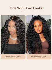 7x5 Bye-Bye Knots? & 13x4 Pre-Everything? Pull And Go Wig Glueless Wet & Wavy Water Wave With Invisi Drawstring With Free Baby Hair