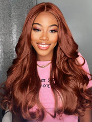 [Limited Offer] 13x4 Pre-Everything Wig Reddish Brown Pre-Cut Lace Frontal Body Wave Wig