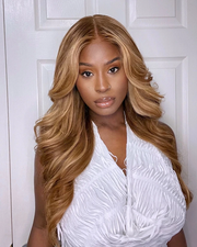 13x4 Pre-Everything Lace Frontal Wig & 7x5 Lace Honey Blonde Highlights Body Wave 180% Density Wig