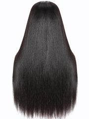 Put On And Go Pre Cut Lace 6x4.5 / 5x5 Transparent Lace Straight Black Quick & Easy Glueless Air Wig