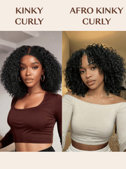 7x5 Lace Bye Bye Knots Glueless Wig Black Kinky Curly Wig With 4C Baby Hair 150% Density Drawstring Wig