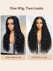 7x5 Bye-Bye Knots? & 13x4 Pre-Everything? Pull And Go Wig Glueless Wet & Wavy Water Wave With Invisi Drawstring With Free Baby Hair
