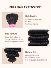Bulk Human Hair for Braiding Deep Wave Virgin Human Hair