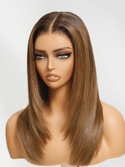 Bye-Bye Knots 7x5 Lace Caramel Blonde Layered Straight Wig