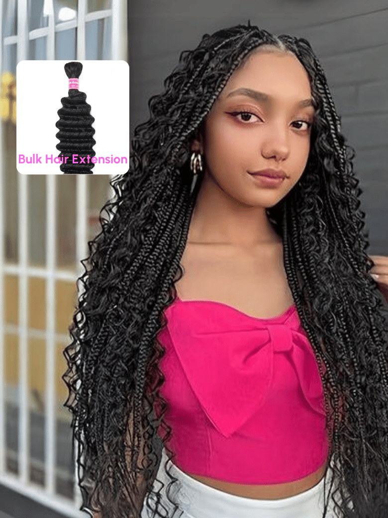 Bulk Human Hair for Braiding Deep Wave Virgin Human Hair