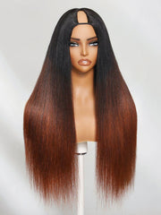 EasiContour? V Part Minimal Glueless Curly Glueless Wig With Invisi Drawstring 100% Human Hair 150% Density