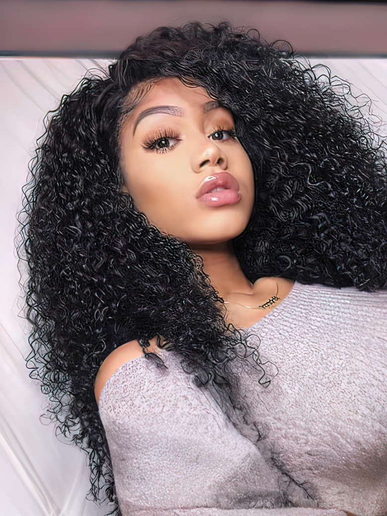 13x6 Lace Front Wigs for 150% Density Pre Plucked Jerry Curly Lace Natural Hair Wigs