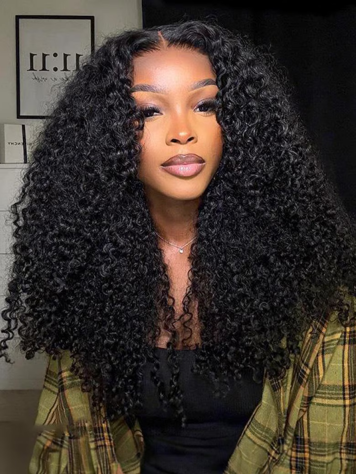 Petaluxe 13x4 Lace Front 200% Density Curly Hair Pre Plucked Frontal Wigs with Baby Hair Glueless Curly Human Hair Wigs