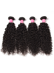 Jerry Curly Hair 4 Bundles with Upgrade T Part Closure Middle Part Virgin Hair for Women