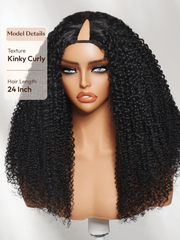 InvisiBlend™ V part Wig Beginner Friendly Kinky Curly Protective Style Human Hair Wig 180% Density Protect Your Natural Hair
