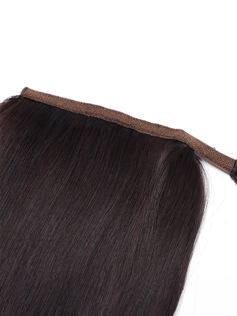 Clip In Ponytail Off Black Straight Human Hair Extension