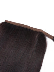 Clip In Ponytail Off Black Straight Human Hair Extension