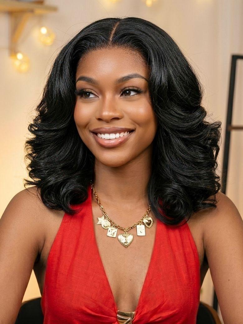 7x5 Bye Bye Slip? Lace Dark Brown to Golden Caramel Ombre Curly Glueless Wig with Invisi Drawstring