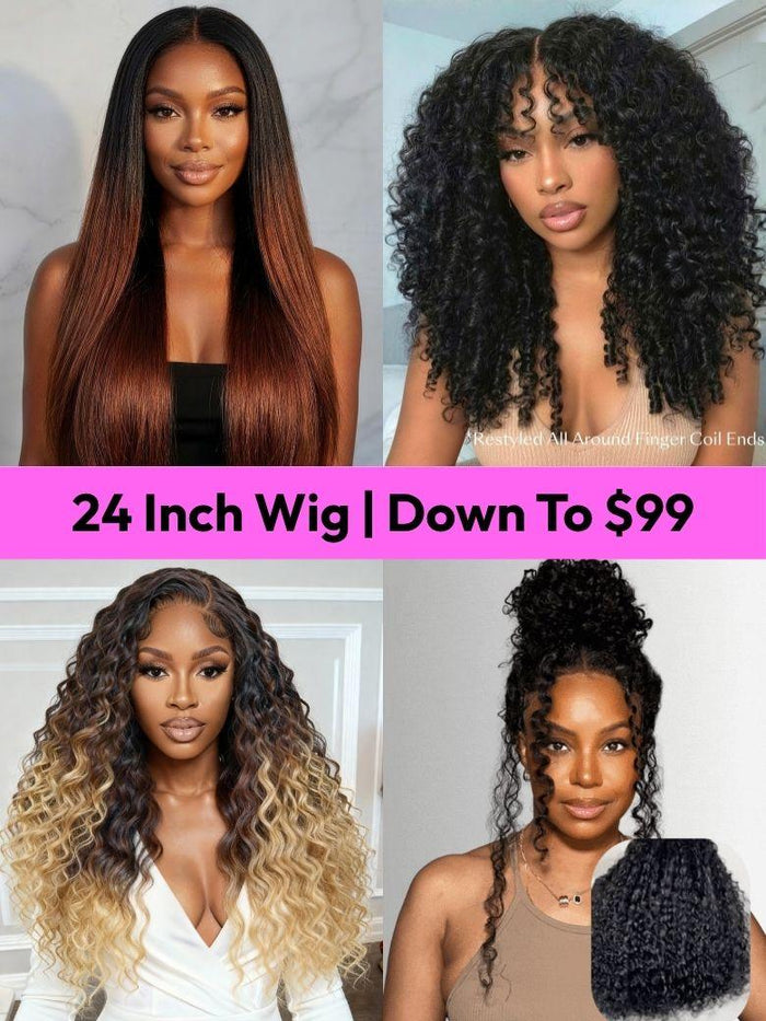 Petaluxe 24"=$99 | All 24 Inch & 22 Inch 100% Human Hair Wigs Collection Blowout Sale