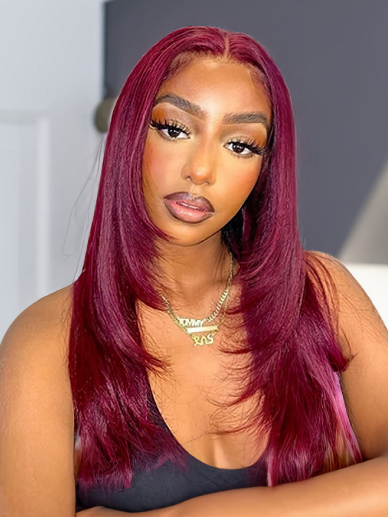 13x4 Transparent Lace Front Butterfly Haircut Straight Layered Wig 180% Density