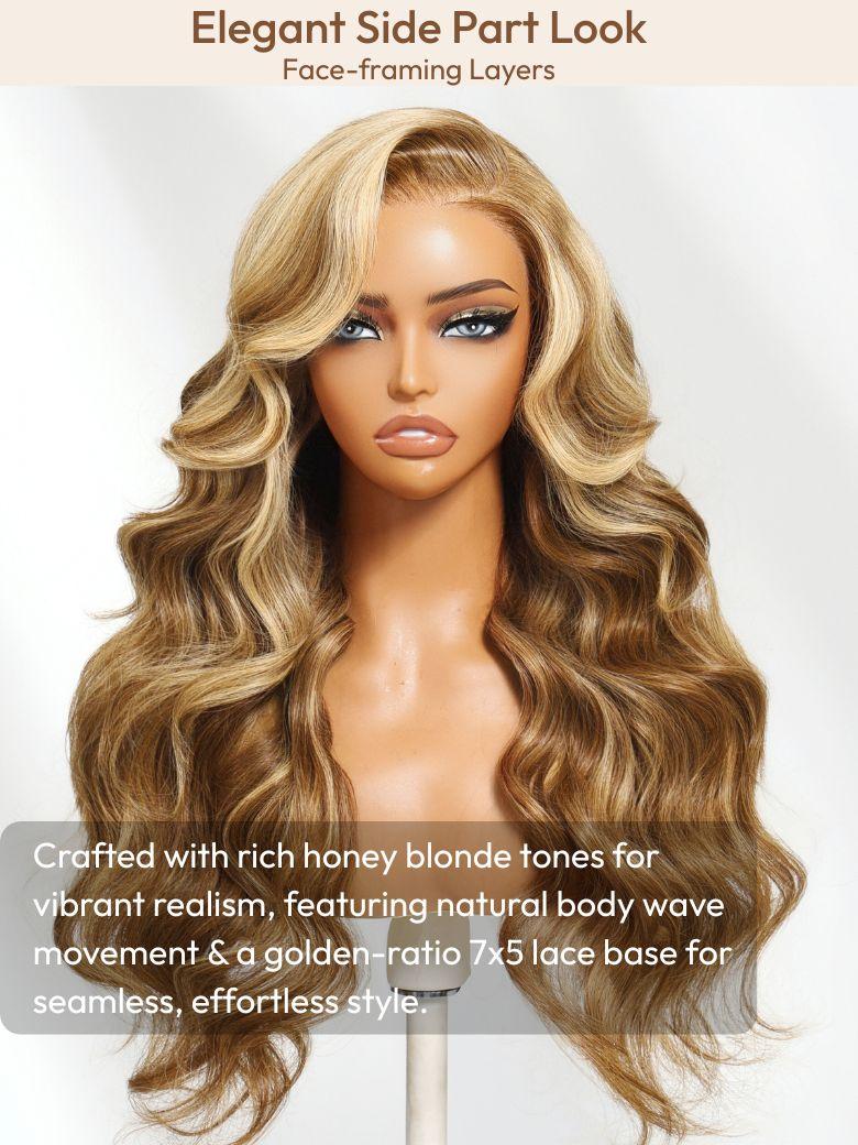 Bye-Bye Knots Wig Pre-Cut 7x5 Glueless Lace & 13x4 Pre Everything Honey Blonde Body Wave Drawstring Wig