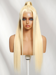 13x4 Bye Bye Slip? Lace Frontal 613 Blonde Straight/ Body Wave Glueless Wig with Invisi Drawstring For Beginners