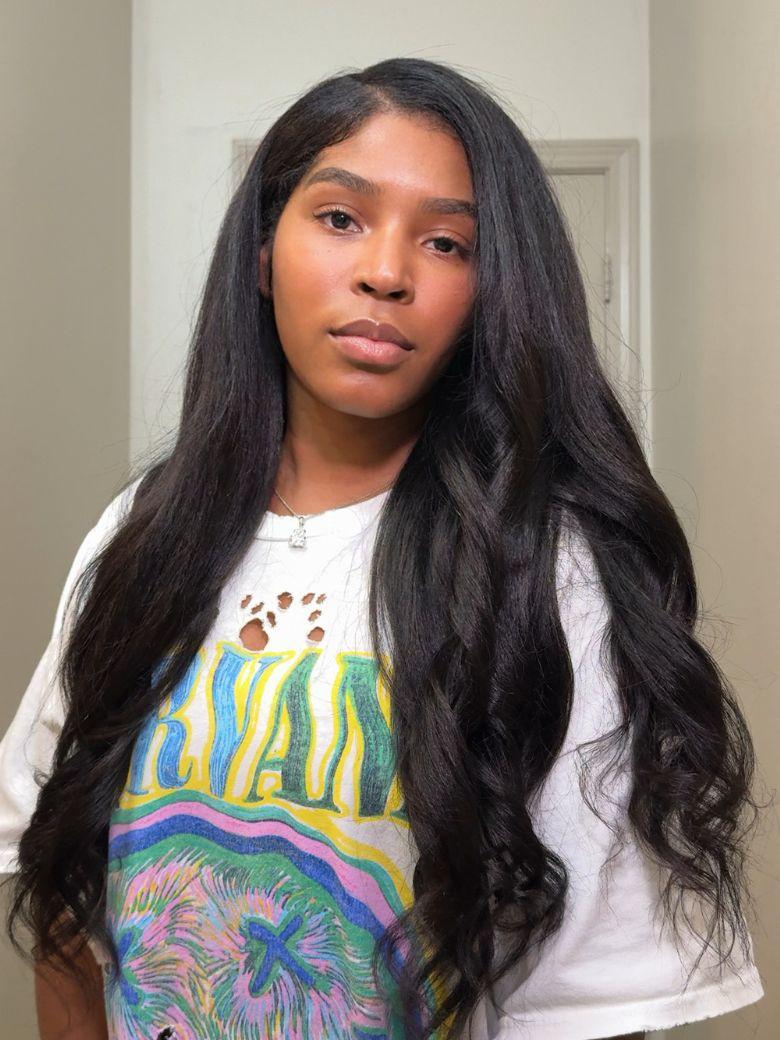 InvisiBlend™ V part Kinky Straight Natural Black Wig Protect Your Natural Hair