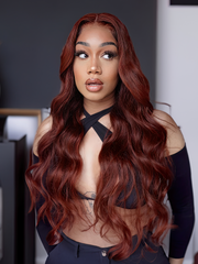 Reddish Brown Lace Wigs Natural Pre-Plucked Body Wave Wig