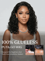 Bye-Bye Slip? 6X4 Minimalist Lace "C" Side Part Loose Wavy Bob 220% High Density Wig