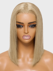 Bye-Bye Knots Wig 7x5 Lace Peach Gold Straight Bob Wig