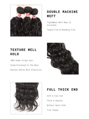 4Pcs Natural Wave Remy Human Hair Weaves