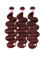 Mahogany Reddish Brown Body Wave 3Pcs 100% Remy Human Hair Bundles