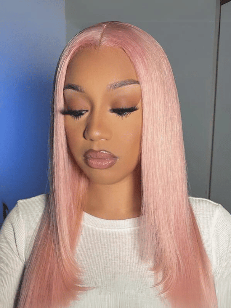Bye-Bye Knots Wig 7x5 Lace Sakura Pink Straight Bob Wig