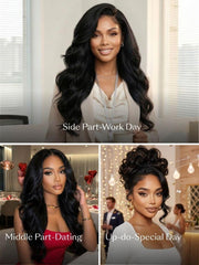 13x4 Pre-Everything? Wig With Loose Wave Face-Framing Layers And Side-Swept Bangs With Drawstring