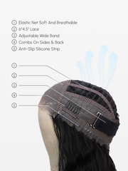 Pre Cut 6x4.5 Lace Curly Natural Black Lace Wig With Breathable Cap Bleached Knots