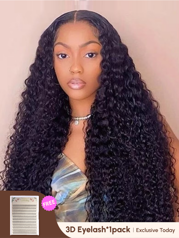 Petaluxe 18inch Invisible Glueless HD Lace Closure Wig Deep Wave Human Hair 180% Density