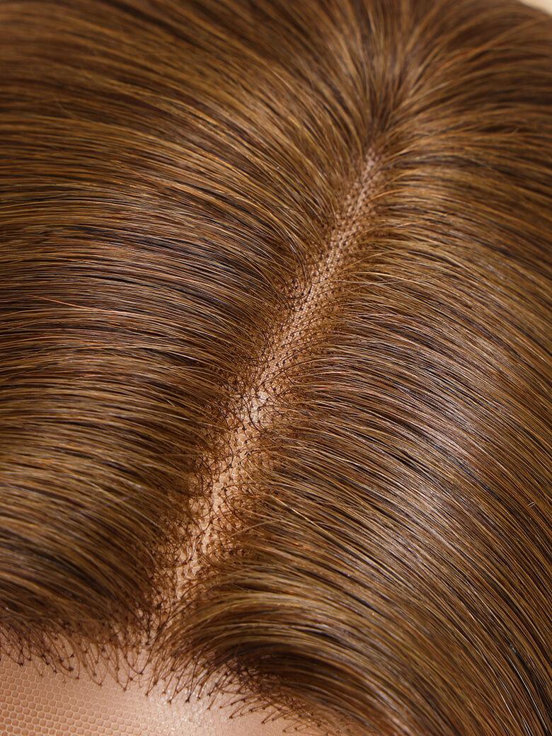 NOA-12" MONO & SWISS LACE STRAIGHT HUMAN HAIR WIG