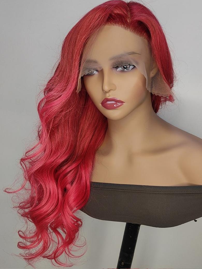 [24"=$169] Bubblegum Pink 13x4 Lace Front Wig Loose Wave 150% Density