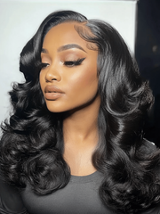 Bye-Bye Knots 7x5 Lace Black Middle Part Short Retro Curls Wig